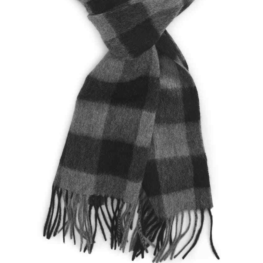 Nordstrom Cashmere Scarf Grey Black Classic Winter Scarf